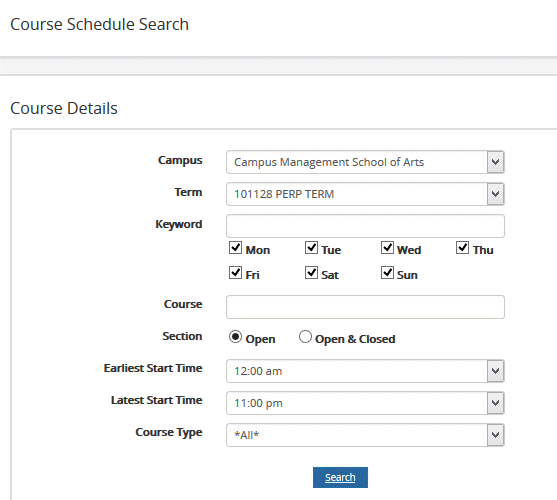 Course Schedule Search
